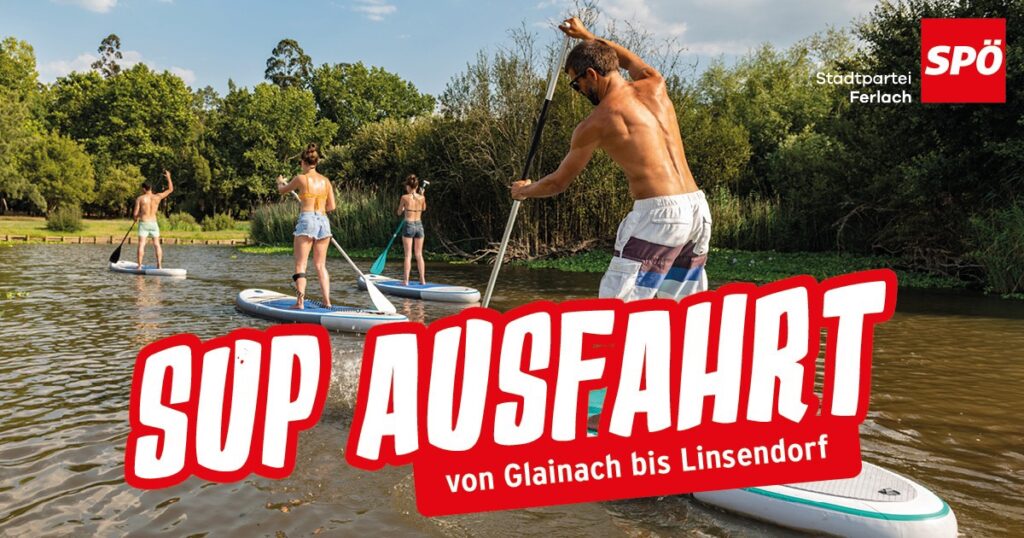Stand Up Paddle Ausfahrt auf der Drau in Ferlach am 21.08.2021
